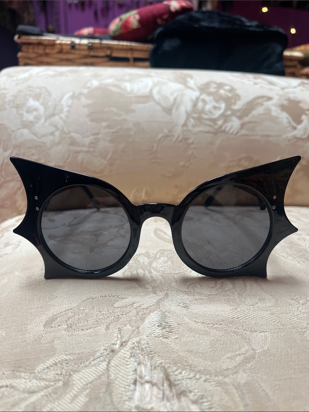 Vampy Goth black oversized bat wing sunglasses